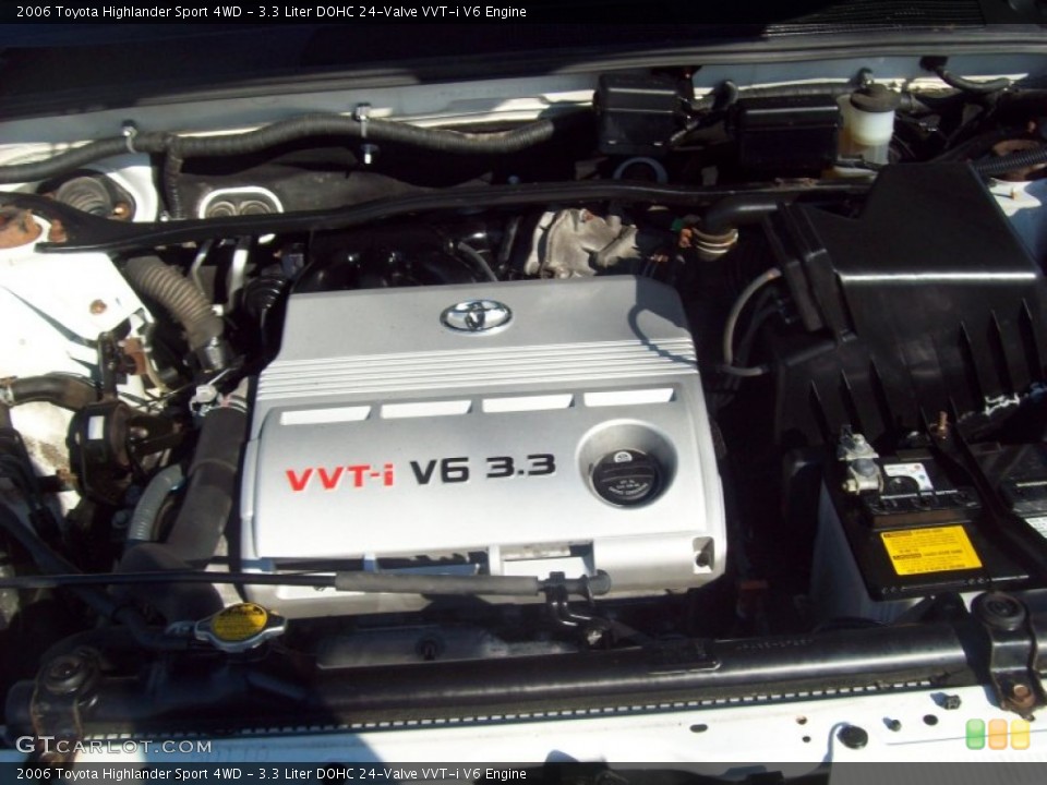 3.3 Liter DOHC 24-Valve VVT-i V6 2006 Toyota Highlander Engine