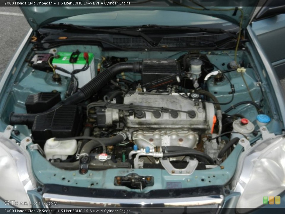 1.6 Liter SOHC 16-Valve 4 Cylinder Engine for the 2000 Honda Civic #55989694