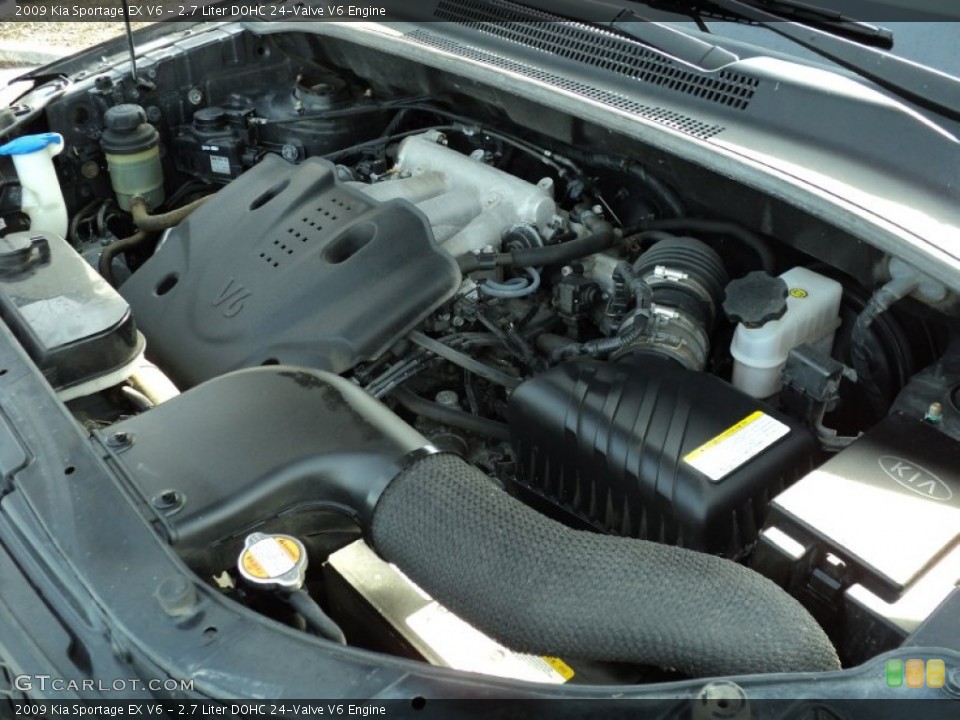 2.7 Liter DOHC 24-Valve V6 2009 Kia Sportage Engine