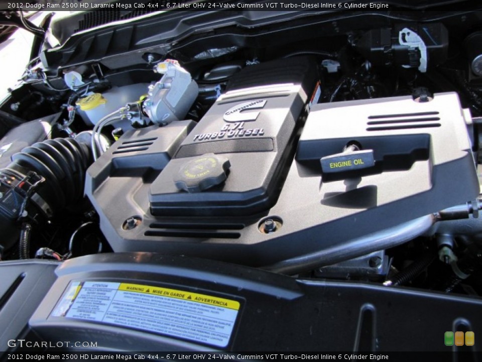 6.7 Liter OHV 24-Valve Cummins VGT Turbo-Diesel Inline 6 Cylinder Engine for the 2012 Dodge Ram 2500 HD #56234742