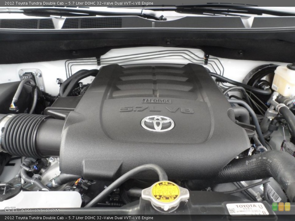 5.7 Liter DOHC 32-Valve Dual VVT-i V8 2012 Toyota Tundra Engine