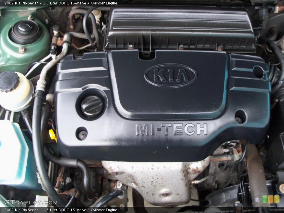 1.5 Liter DOHC 16-Valve 4 Cylinder 2002 Kia Rio Engine