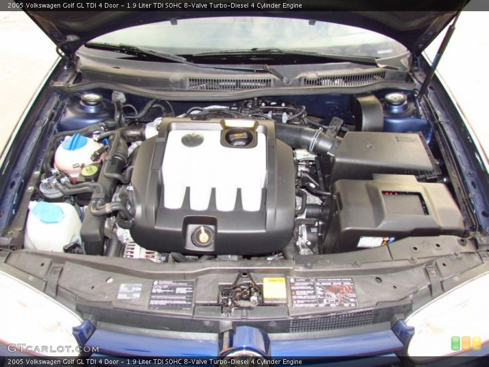 1.9 Liter TDI SOHC 8-Valve Turbo-Diesel 4 Cylinder 2005 Volkswagen Golf Engine