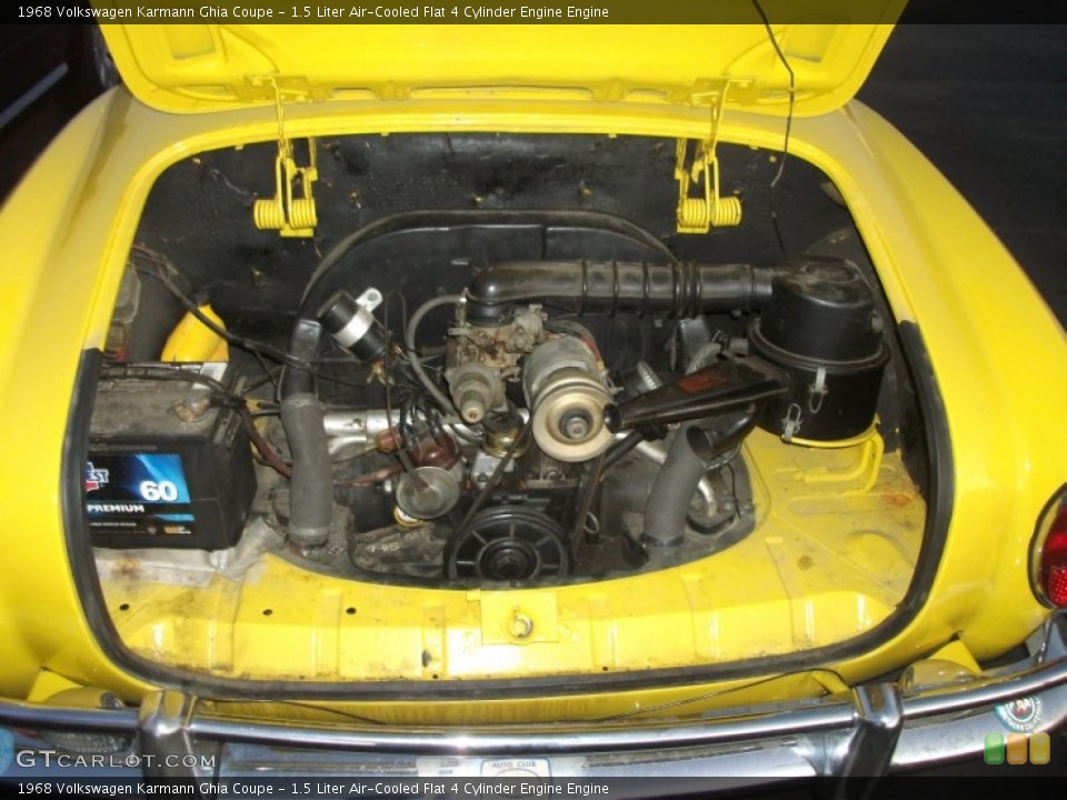 1.5 Liter Air-Cooled Flat 4 Cylinder Engine 1968 Volkswagen Karmann Ghia Engine