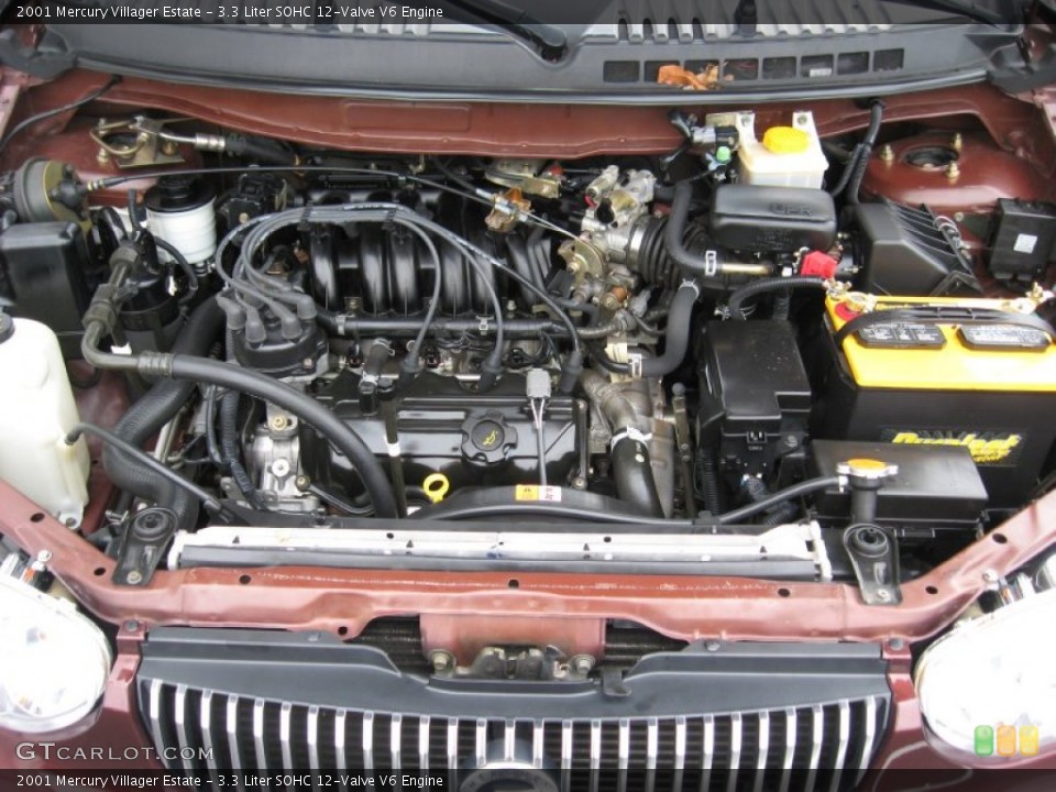 3.3 Liter SOHC 12-Valve V6 2001 Mercury Villager Engine