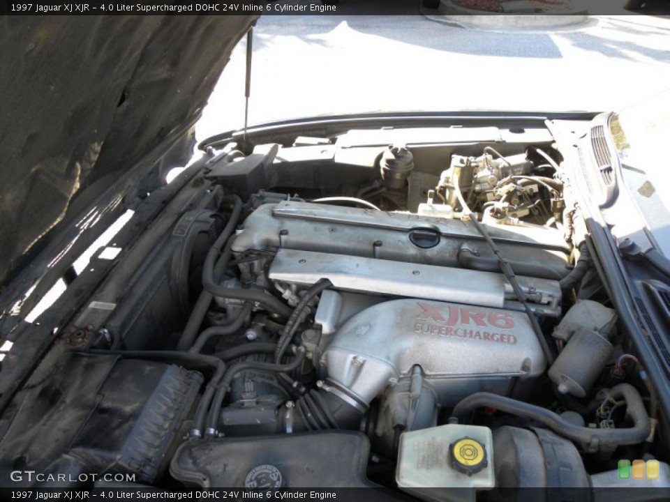4.0 Liter Supercharged DOHC 24V Inline 6 Cylinder 1997 Jaguar XJ Engine