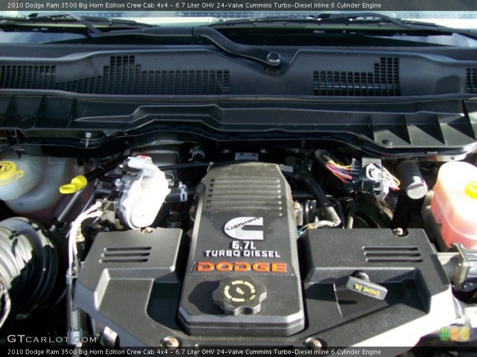 6.7 Liter OHV 24-Valve Cummins Turbo-Diesel Inline 6 Cylinder 2010 Dodge Ram 3500 Engine