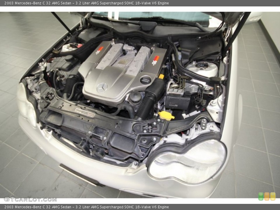 3.2 Liter AMG Supercharged SOHC 18-Valve V6 2003 Mercedes-Benz C Engine