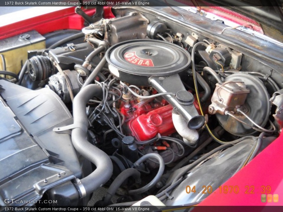 350 cid 4bbl OHV 16-Valve V8 1972 Buick Skylark Engine
