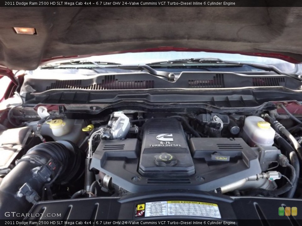 6.7 Liter OHV 24-Valve Cummins VGT Turbo-Diesel Inline 6 Cylinder Engine for the 2011 Dodge Ram 2500 HD #57290592