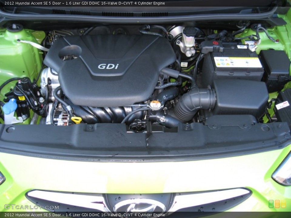 1.6 Liter GDI DOHC 16-Valve D-CVVT 4 Cylinder Engine for the 2012 Hyundai Accent #57341119