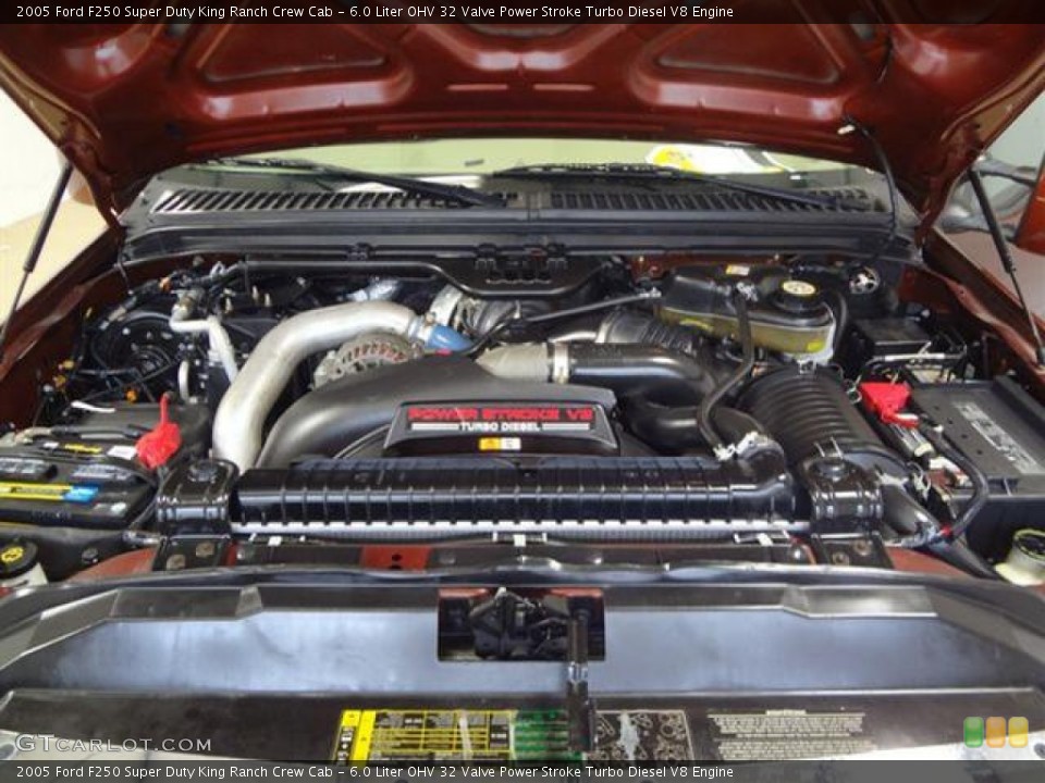 6.0 Liter OHV 32 Valve Power Stroke Turbo Diesel V8 Engine for the 2005 Ford F250 Super Duty #57393080