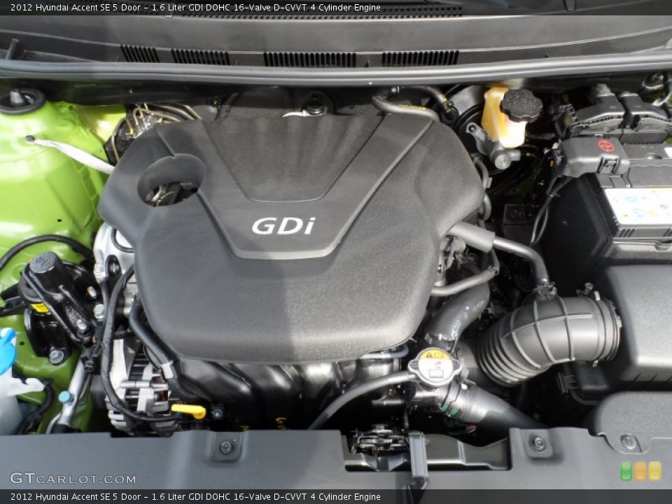 1.6 Liter GDI DOHC 16-Valve D-CVVT 4 Cylinder Engine for the 2012 Hyundai Accent #57613222