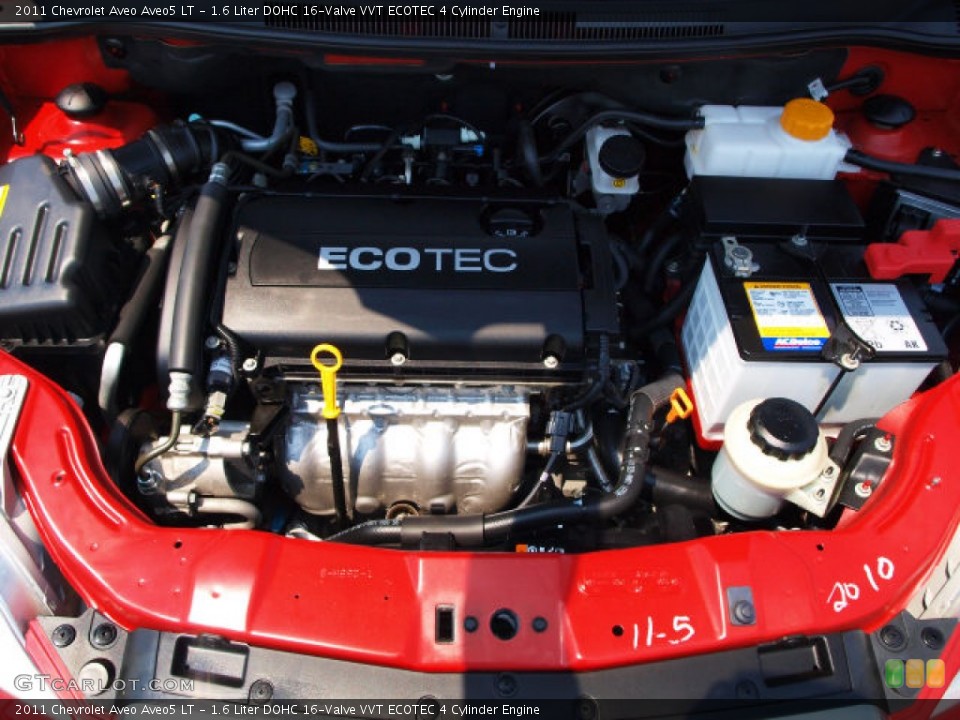1.6 Liter DOHC 16-Valve VVT ECOTEC 4 Cylinder 2011 Chevrolet Aveo Engine