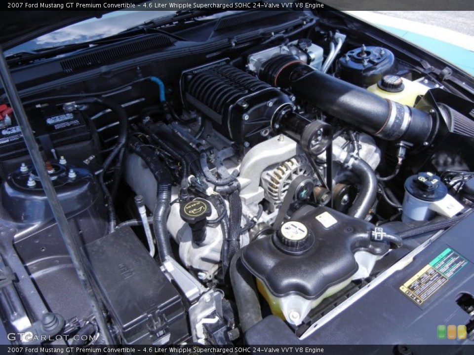4.6 Liter Whipple Supercharged SOHC 24-Valve VVT V8 2007 Ford Mustang Engine