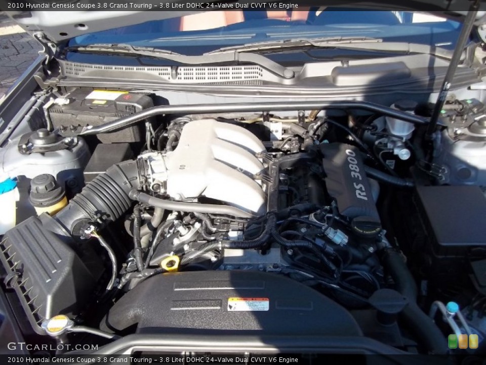 3.8 Liter DOHC 24-Valve Dual CVVT V6 Engine for the 2010 Hyundai Genesis Coupe #58208952