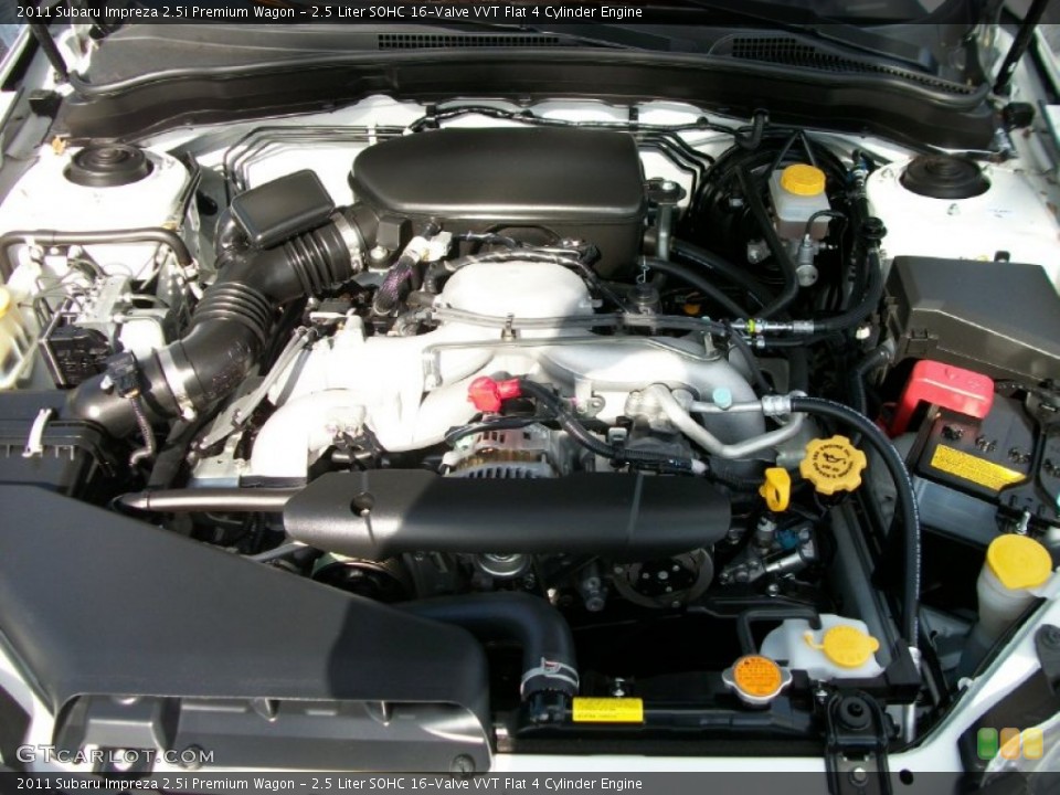 2.5 Liter SOHC 16-Valve VVT Flat 4 Cylinder 2011 Subaru Impreza Engine