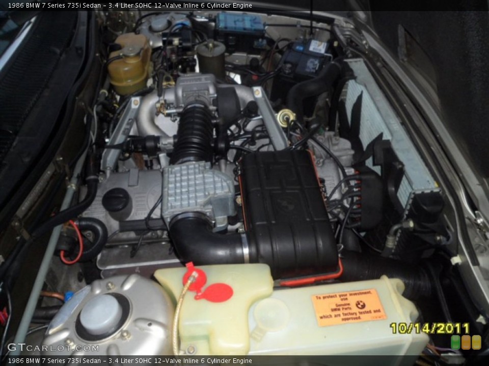 3.4 Liter SOHC 12-Valve Inline 6 Cylinder Engine for the 1986 BMW 7 Series #58701131