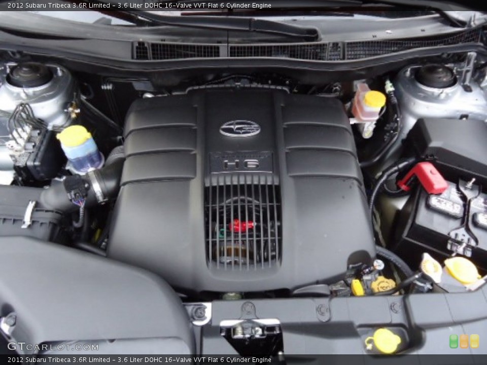 3.6 Liter DOHC 16-Valve VVT Flat 6 Cylinder 2012 Subaru Tribeca Engine