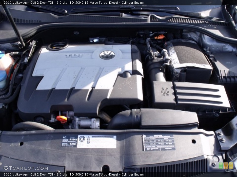 2.0 Liter TDI SOHC 16-Valve Turbo-Diesel 4 Cylinder 2010 Volkswagen Golf Engine