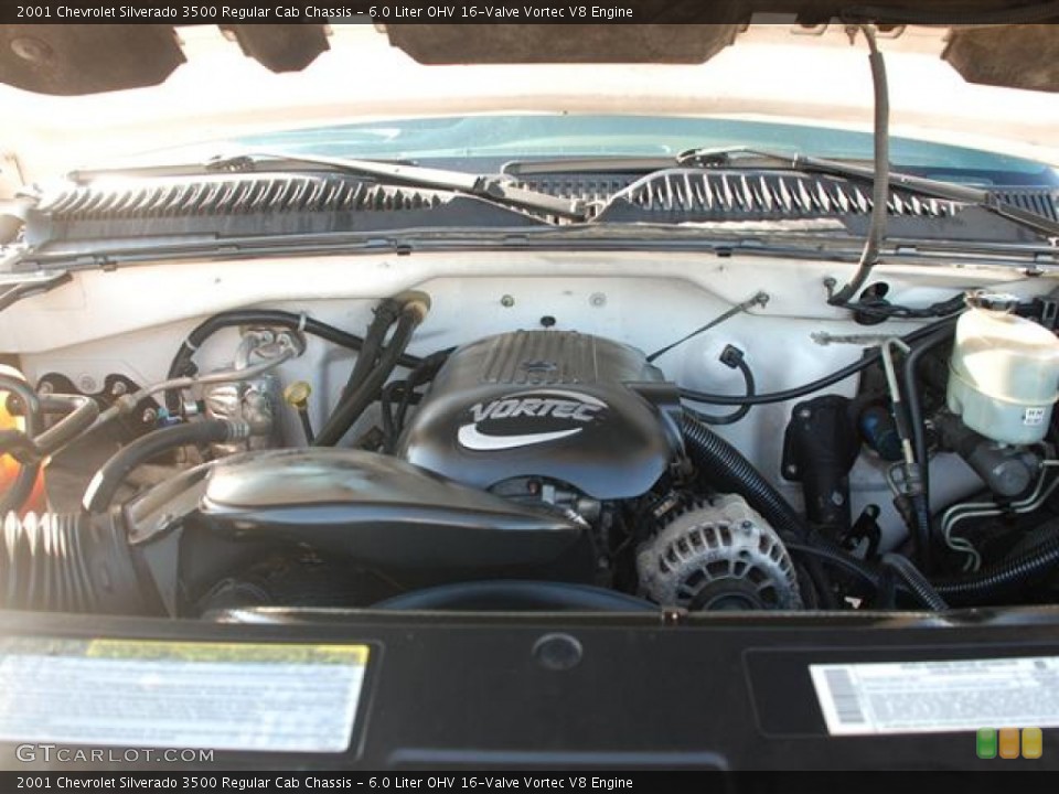 6.0 Liter OHV 16-Valve Vortec V8 2001 Chevrolet Silverado 3500 Engine