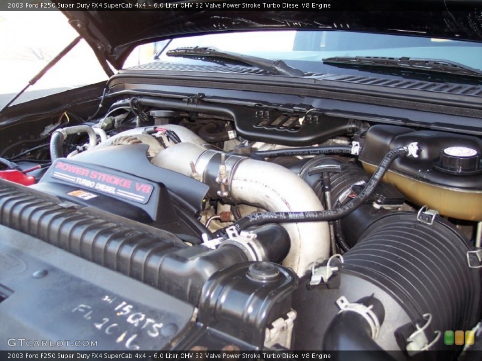 6.0 Liter OHV 32 Valve Power Stroke Turbo Diesel V8 2003 Ford F250 Super Duty Engine