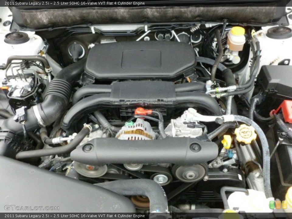 2.5 Liter SOHC 16-Valve VVT Flat 4 Cylinder 2011 Subaru Legacy Engine