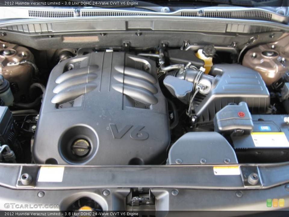 3.8 Liter DOHC 24-Valve CVVT V6 2012 Hyundai Veracruz Engine