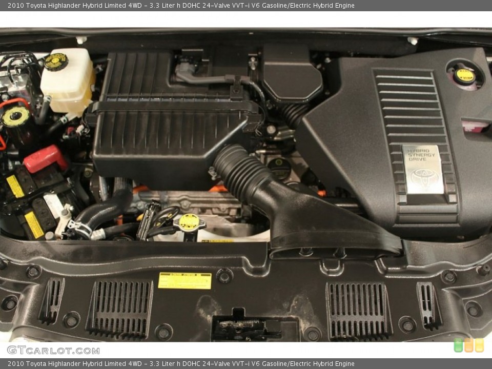 3.3 Liter h DOHC 24-Valve VVT-i V6 Gasoline/Electric Hybrid 2010 Toyota Highlander Engine