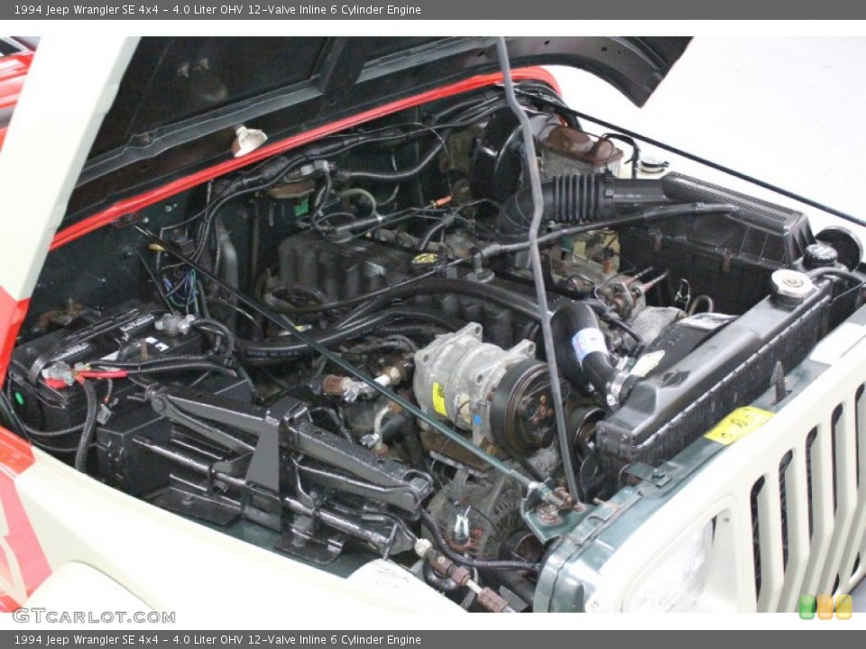 4.0 Liter OHV 12-Valve Inline 6 Cylinder 1994 Jeep Wrangler Engine