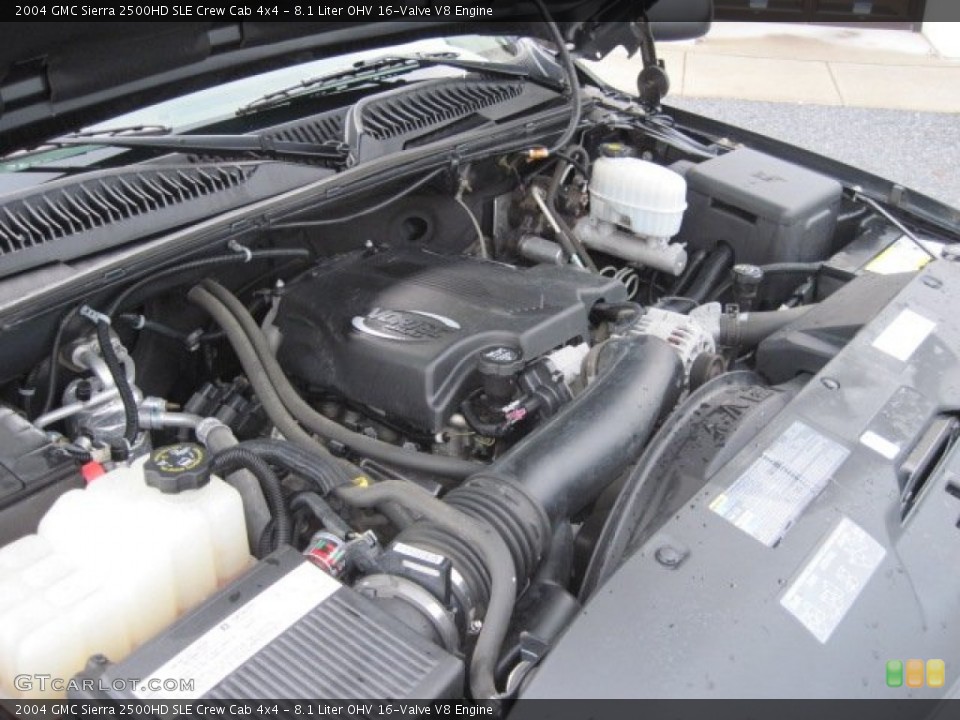 8.1 Liter OHV 16-Valve V8 2004 GMC Sierra 2500HD Engine