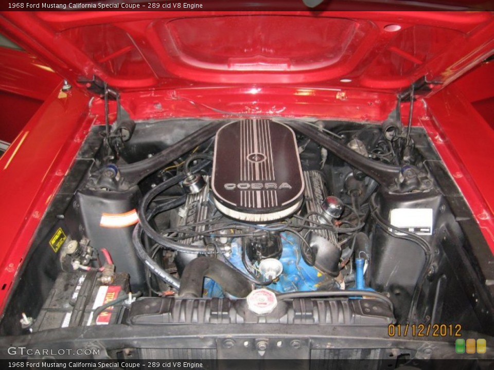 289 cid V8 1968 Ford Mustang Engine