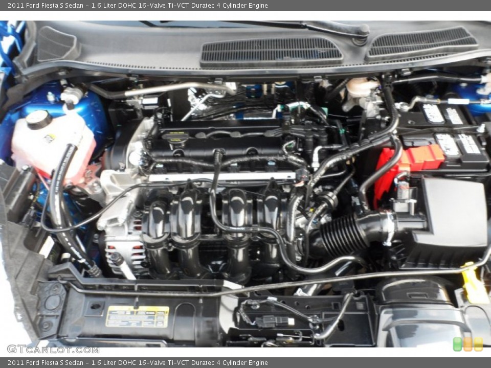 1.6 Liter DOHC 16-Valve Ti-VCT Duratec 4 Cylinder 2011 Ford Fiesta Engine