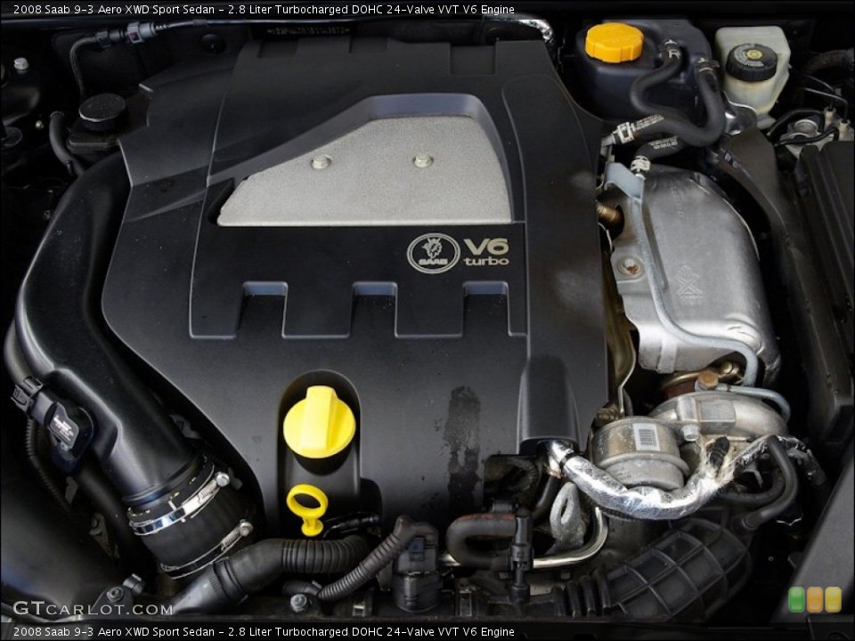 2.8 Liter Turbocharged DOHC 24-Valve VVT V6 Engine for the 2008 Saab 9-3 #60293453