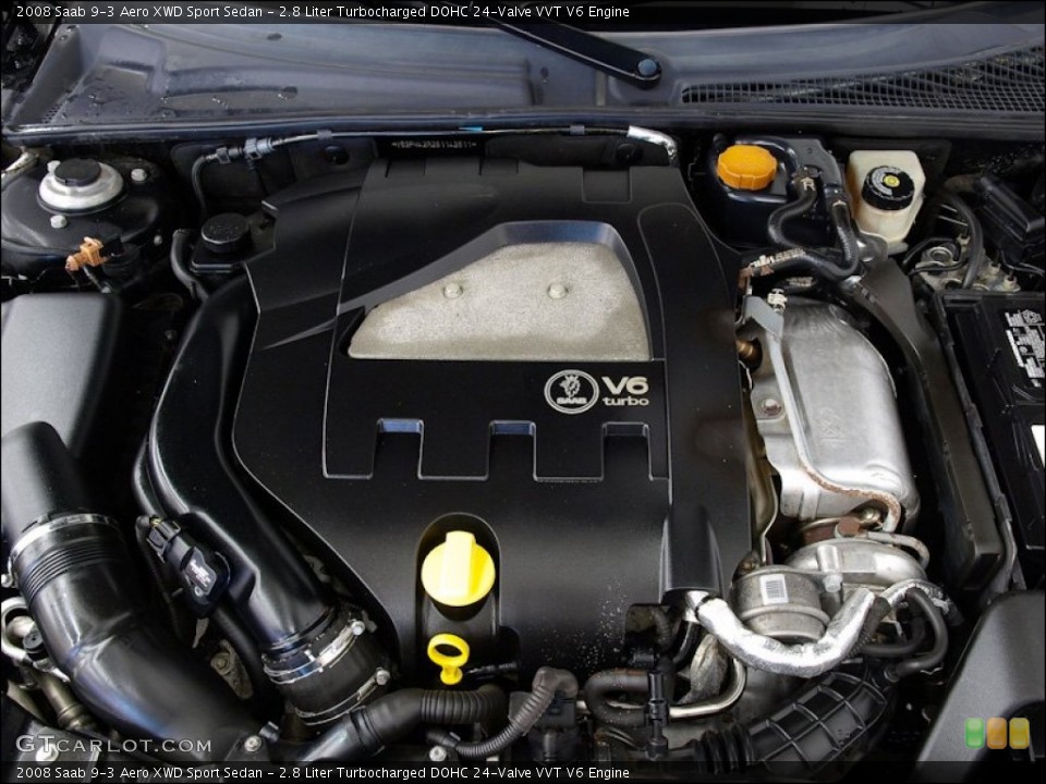 2.8 Liter Turbocharged DOHC 24-Valve VVT V6 Engine for the 2008 Saab 9-3 #60293705