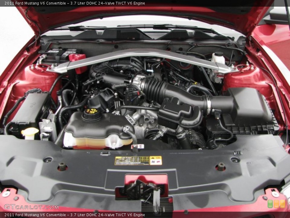 3.7 Liter DOHC 24-Valve TiVCT V6 Engine for the 2011 Ford Mustang #60676459