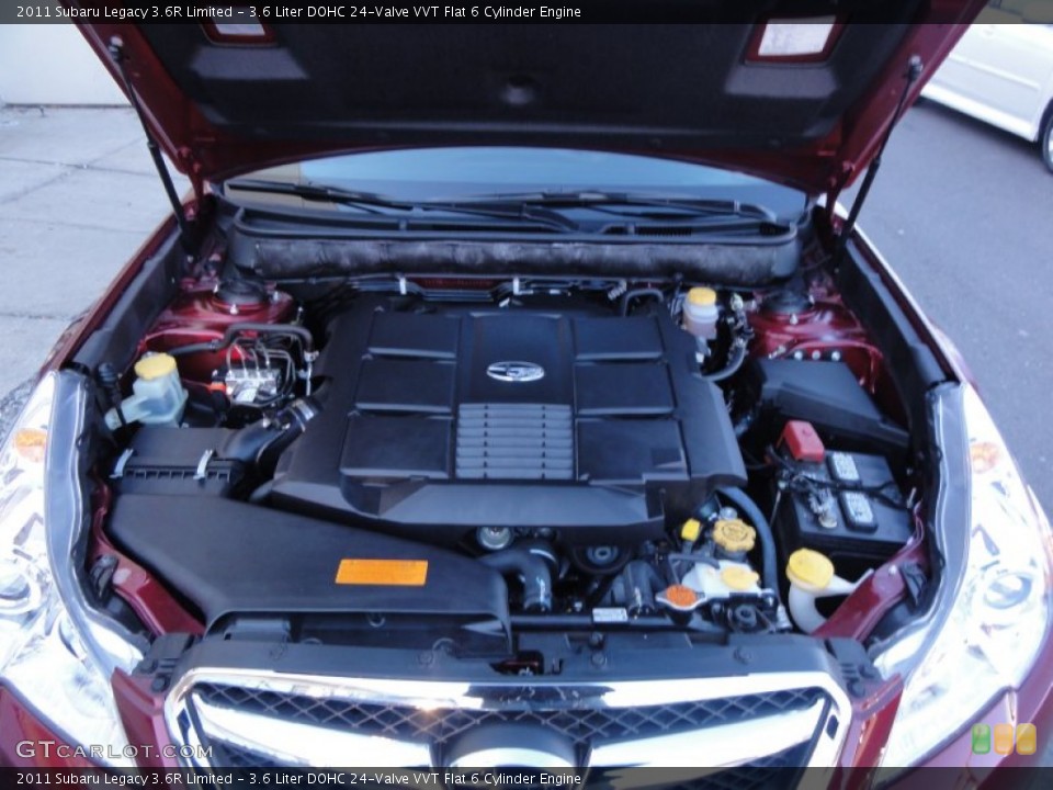 3.6 Liter DOHC 24-Valve VVT Flat 6 Cylinder 2011 Subaru Legacy Engine