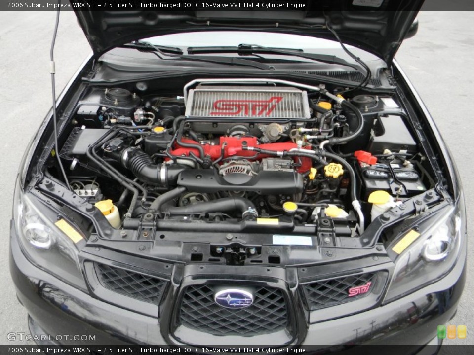 2.5 Liter STi Turbocharged DOHC 16-Valve VVT Flat 4 Cylinder 2006 Subaru Impreza Engine