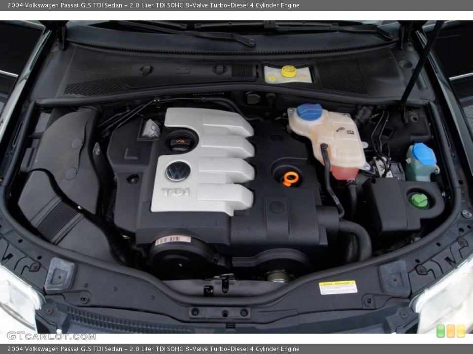2.0 Liter TDI SOHC 8-Valve Turbo-Diesel 4 Cylinder 2004 Volkswagen Passat Engine