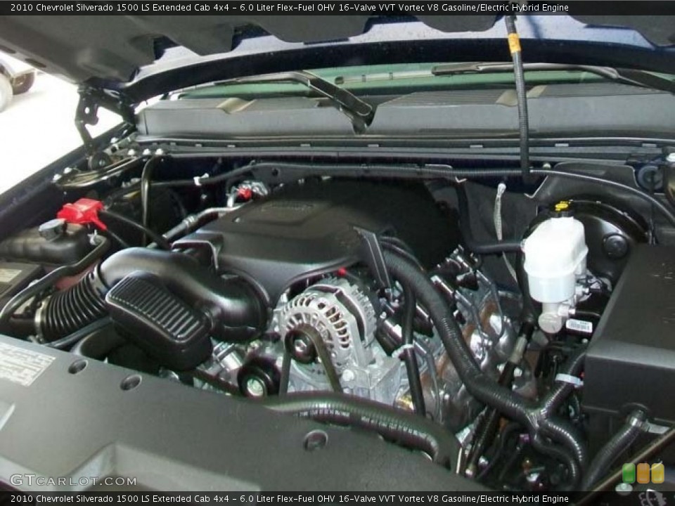 6.0 Liter Flex-Fuel OHV 16-Valve VVT Vortec V8 Gasoline/Electric Hybrid Engine for the 2010 Chevrolet Silverado 1500 #60892672