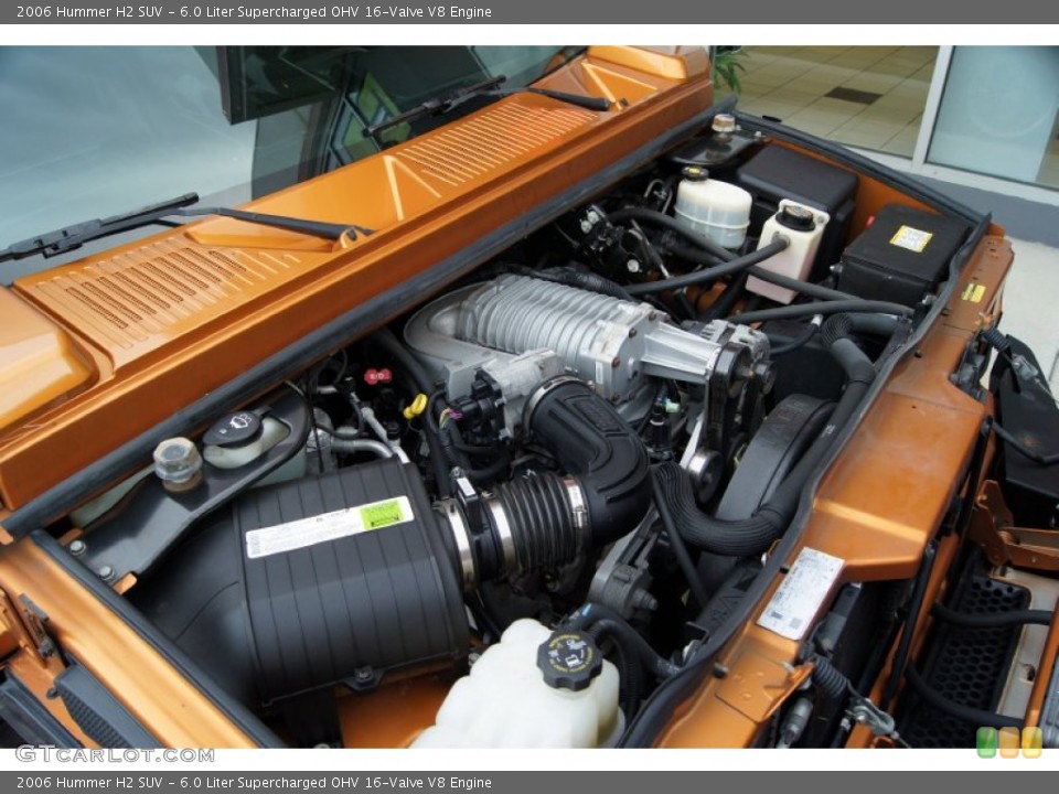 6.0 Liter Supercharged OHV 16-Valve V8 2006 Hummer H2 Engine