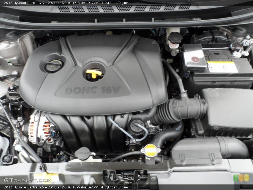 2.0 Liter DOHC 16-Valve D-CVVT 4 Cylinder 2012 Hyundai Elantra Engine