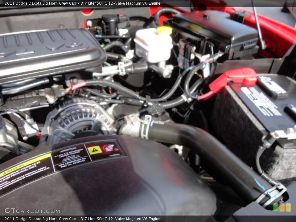 3.7 Liter SOHC 12-Valve Magnum V6 2011 Dodge Dakota Engine