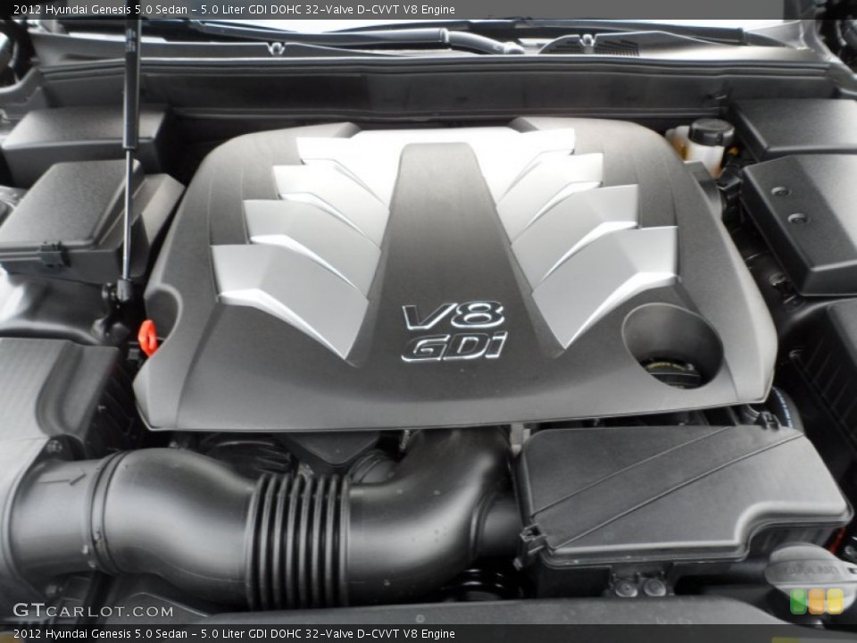 5.0 Liter GDI DOHC 32-Valve D-CVVT V8 Engine for the 2012 Hyundai Genesis #61425640