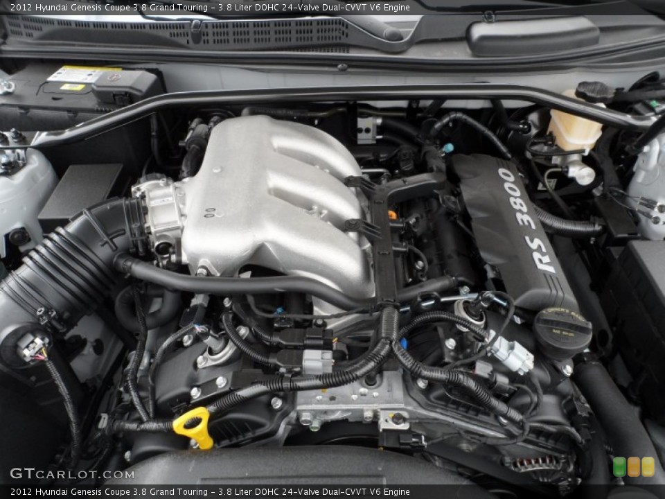 3.8 Liter DOHC 24-Valve Dual-CVVT V6 Engine for the 2012 Hyundai Genesis Coupe #61425976