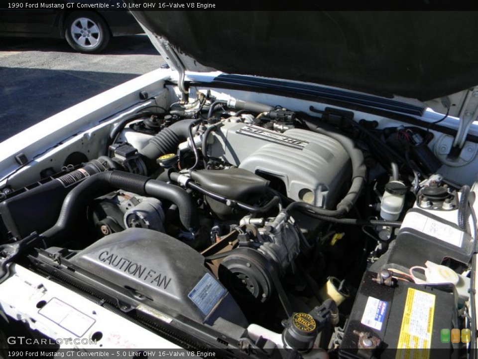 5.0 Liter OHV 16-Valve V8 1990 Ford Mustang Engine