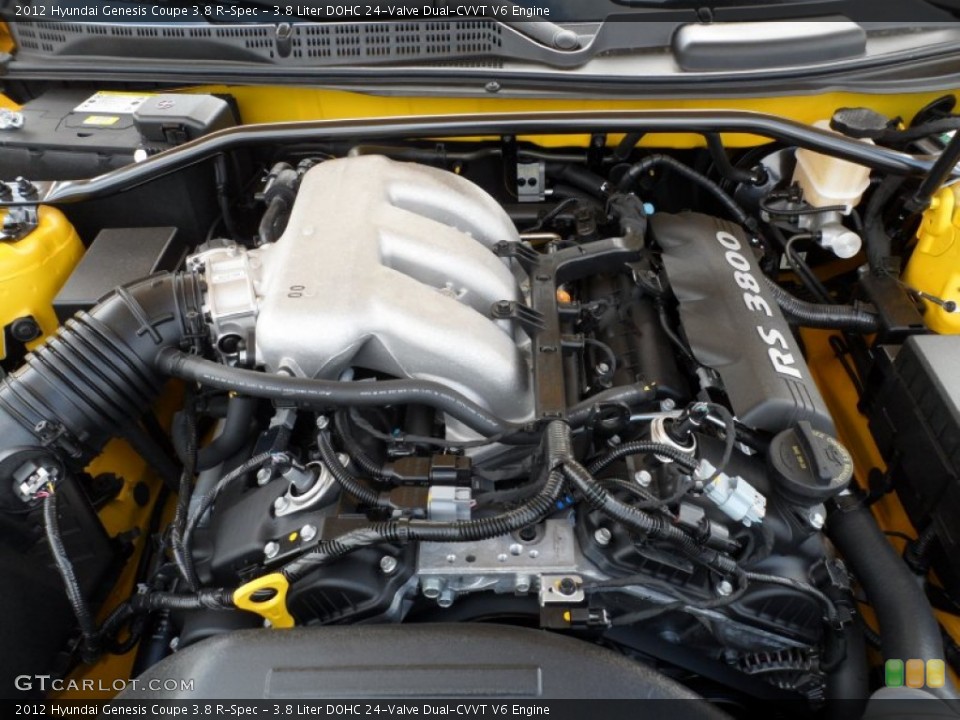 3.8 Liter DOHC 24-Valve Dual-CVVT V6 Engine for the 2012 Hyundai Genesis Coupe #61751879