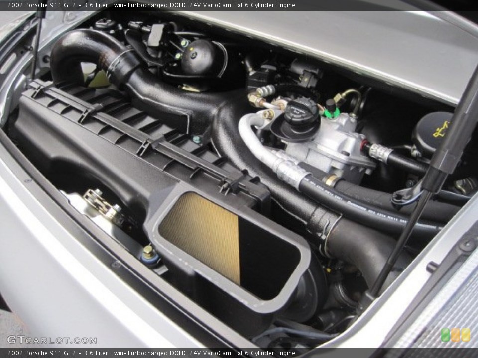 3.6 Liter Twin-Turbocharged DOHC 24V VarioCam Flat 6 Cylinder 2002 Porsche 911 Engine