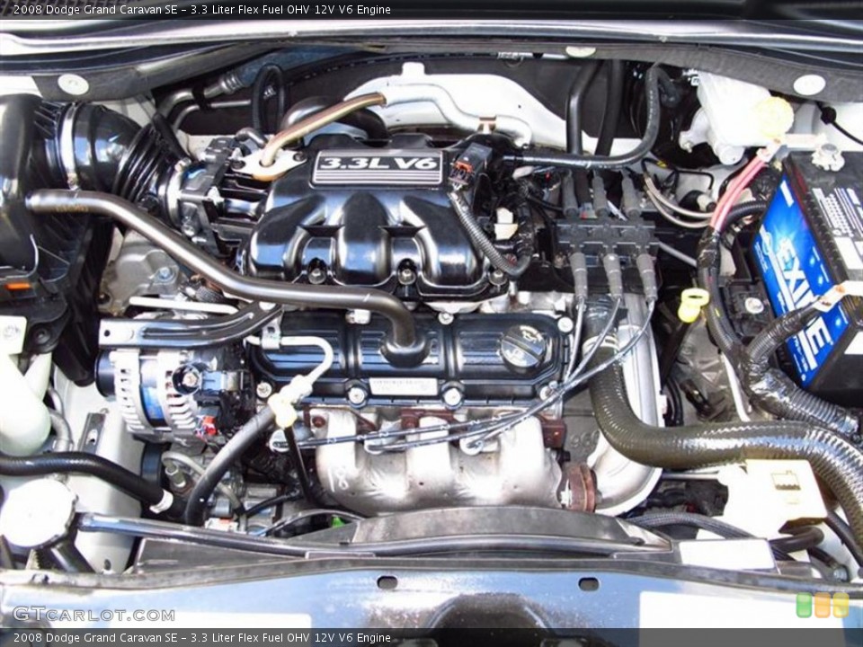 3.3 Liter Flex Fuel OHV 12V V6 2008 Dodge Grand Caravan Engine