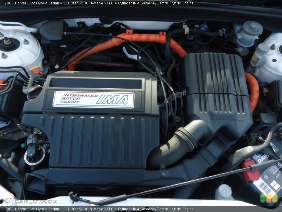 1.3 Liter SOHC 8-Valve VTEC 4 Cylinder IMA Gasoline/Electric Hybrid Engine for the 2003 Honda Civic #61973671